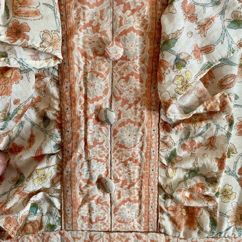 By the River Floral tiered prairie ruffled midi/maxi dress. Women’s Large. - Picture 6 of 10